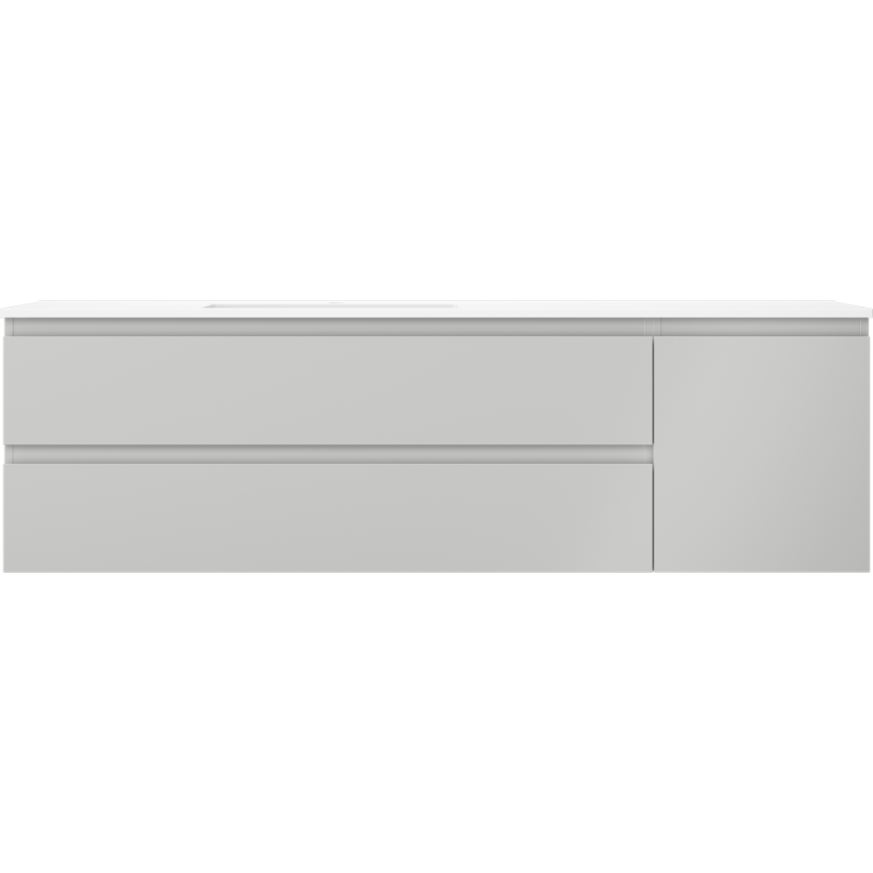 Mexen Orio meuble de salle de bains 160 cm avec lavabo Otis à gauche, 2T, 1P, gris mat/blanc mat - 91A13-16047-3-BBFFF62-W18L01