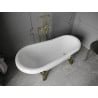 Mexen Retro vasca da bagno freestanding 150 x 73 cm, bianca, gambe dorate - 53251507300-50