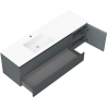 Mexen Orio bathroom cabinet 160 cm with left Otis basin, 2S, 1D, graphite matte/white matte - 91A13-16047-3-BBFFF66-W18L01