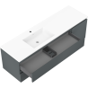 Mexen Orio bathroom cabinet 160 cm with left Otis basin, 2S, 1D, graphite matte/white matte - 91A13-16047-3-BBFFF66-W18L01
