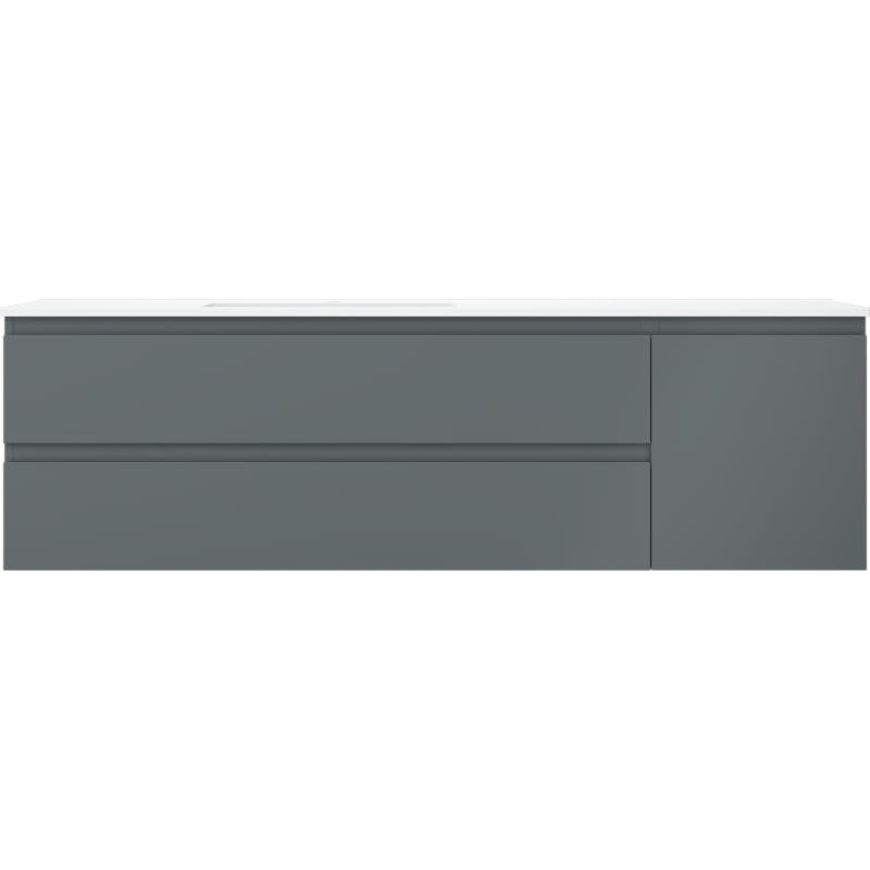 Mexen Orio szafka łazienkowa 160 cm z umywalką Otis lewą, 2S, 1D, grafit mat/biała mat - 91A13-16047-3-BBFFF66-W18L01