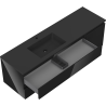 Mexen Orio 160 cm bathroom cabinet with Otis left washbasin, 2S, 1D, black gloss/black matte - 91A13-16047-3-BBFFF70-W18L71
