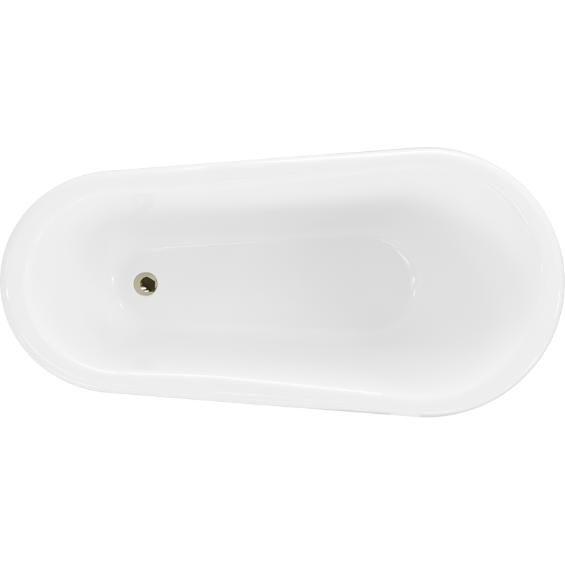 Mexen Retro vasca da bagno freestanding 150 x 73 cm, bianca, gambe dorate - 53251507300-50