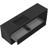 Mexen Orio meuble de salle de bain 160 cm avec lavabo Otis gauche, 2S, 1D, noir mat - 91A13-16047-3-BBFFF71-W18L71
