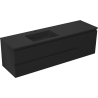 Mexen Orio meuble de salle de bain 160 cm avec lavabo Otis gauche, 2S, 1D, noir mat - 91A13-16047-3-BBFFF71-W18L71