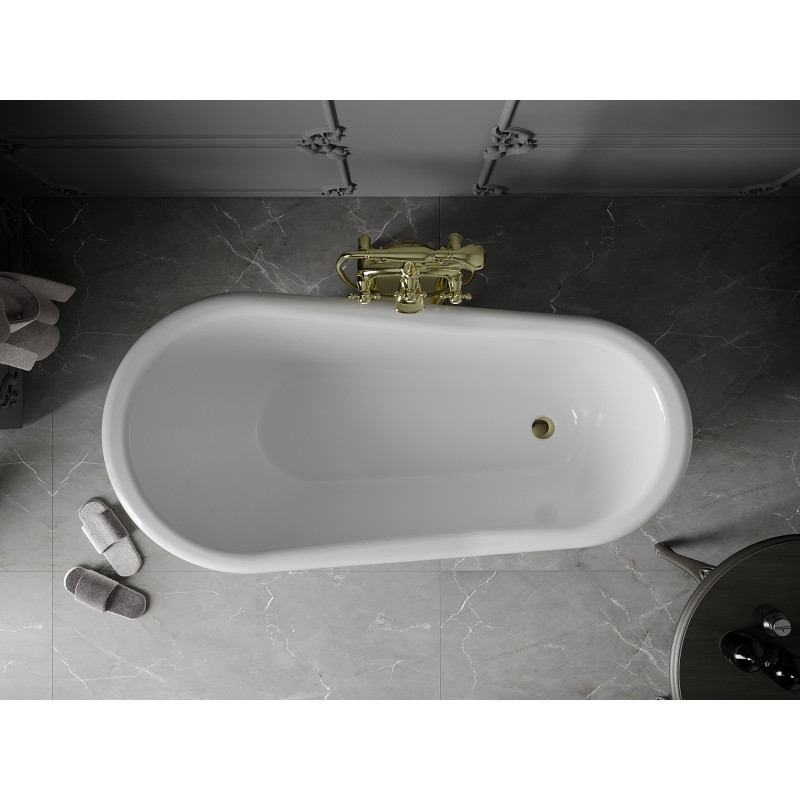 Mexen Retro freestanding bathtub 150 x 73 cm, white, gold legs - 53251507300-50