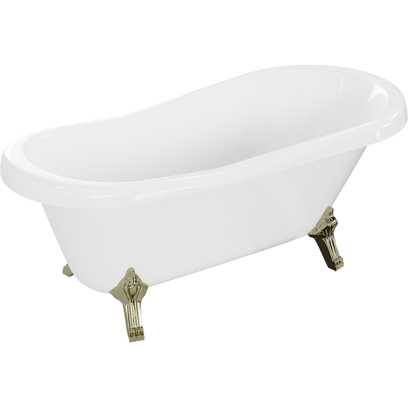 Mexen Retro freistehende Badewanne 150 x 73 cm, weiß, goldene Beine - 53251507300-50