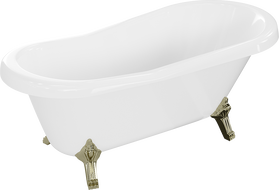 Mexen Retro vapaasti seisova kylpyamme 150 x 73 cm, valkoinen, kultaiset jalat - 53251507300-50