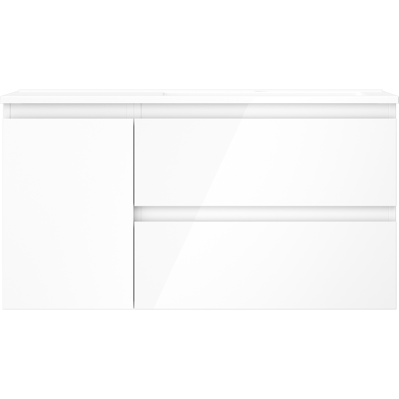 Mexen Orio mobile bagno 90 cm con lavabo Otis destro, 2S, 1D, bianco lucido - 91A13-09047-3-BBFFF00-W18P00