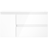 Mexen Orio Badezimmerschrank 90 cm mit Waschbecken Otis rechts, 2S, 1T, weiß glänzend - 91A13-09047-3-BBFFF00-W18P00