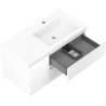 Mexen Orio bathroom cabinet 90 cm with right Otis sink, 2 drawers, 1 door, white matte - 91A13-09047-3-BBFFF01-W18P01