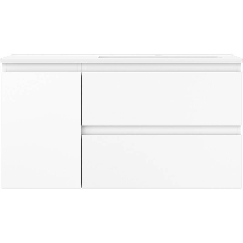 Mexen Orio armoire de salle de bain 90 cm avec lavabo Otis droit, 2S, 1D, blanc mat - 91A13-09047-3-BBFFF01-W18P01