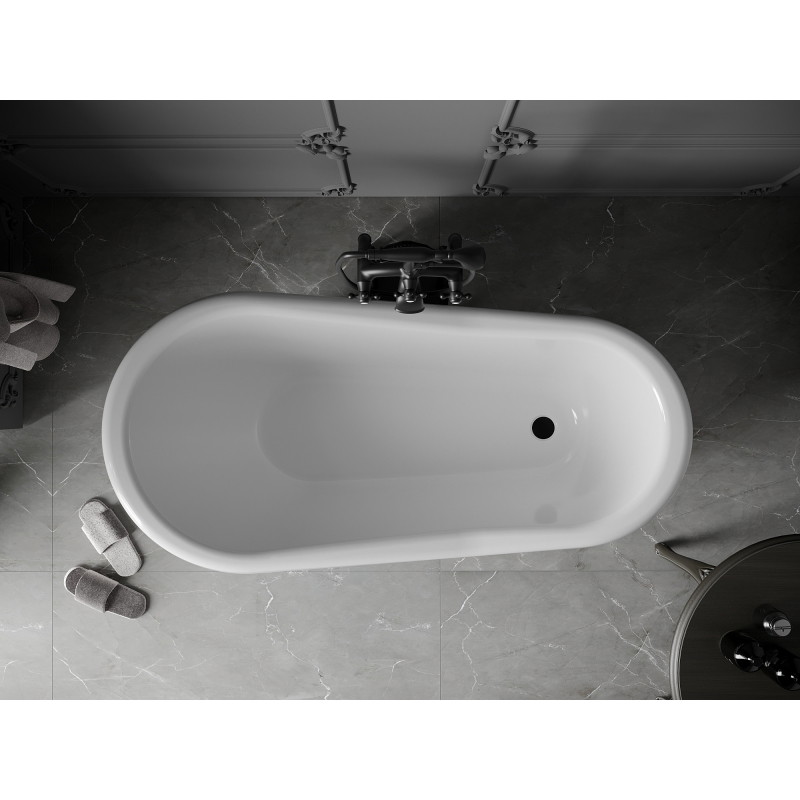 Mexen Retro samostojeća kada 150 x 73 cm, bijela, crne noge - 53251507300-70