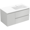 Mexen Orio 90 cm Badezimmerunterschrank mit Otis-Waschbecken rechts, 2S, 1D, grau matt/weiß matt - 91A13-09047-3-BBFFF62-W18P01