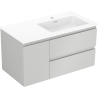 Mexen Orio meuble de salle de bain 90 cm avec lavabo Otis à droite, 2 tiroirs, 1 porte, gris mat/blanc mat