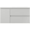 Mexen Orio meuble de salle de bain 90 cm avec lavabo Otis à droite, 2 tiroirs, 1 porte, gris mat/blanc mat