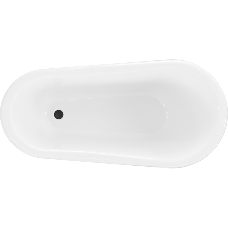 Mexen Retro freistehende Badewanne 150 x 73 cm, weiß, schwarze Beine - 53251507300-70