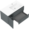 Mexen Orio meuble de salle de bain 90 cm avec lavabo Otis droit, 2S, 1D, graphite mat/blanc mat - 91A13-09047-3-BBFFF66-W18P01
