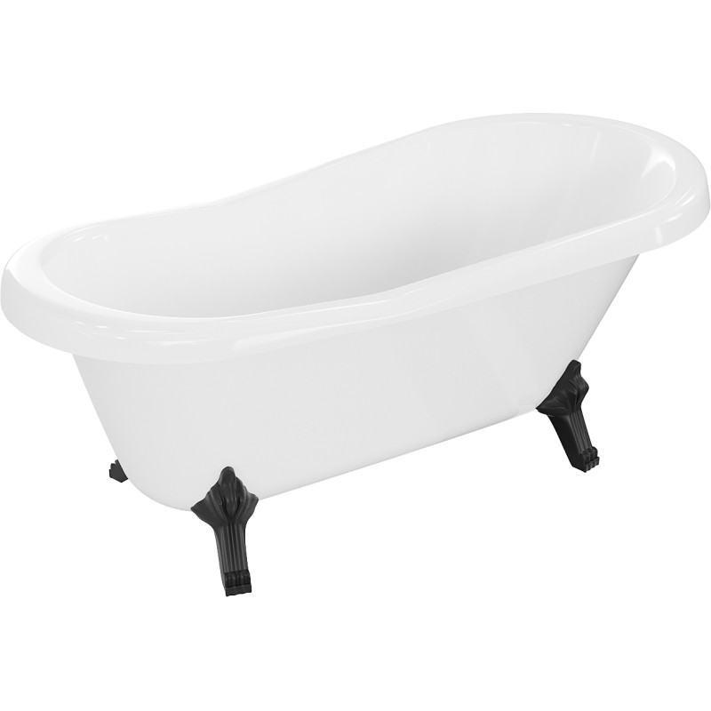 Mexen Retro samostojeća kada 150 x 73 cm, bijela, crne noge - 53251507300-70