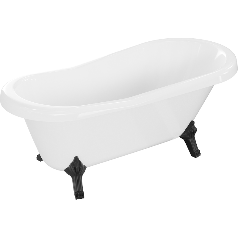 Mexen Retro vapaasti seisova kylpyamme 150 x 73 cm, valkoinen, mustat jalat - 53251507300-70
