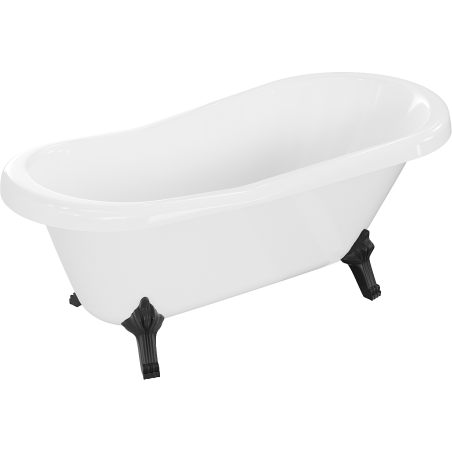 Mexen Retro bañera exenta 150 x 73 cm, blanca, patas negras - 53251507300-70