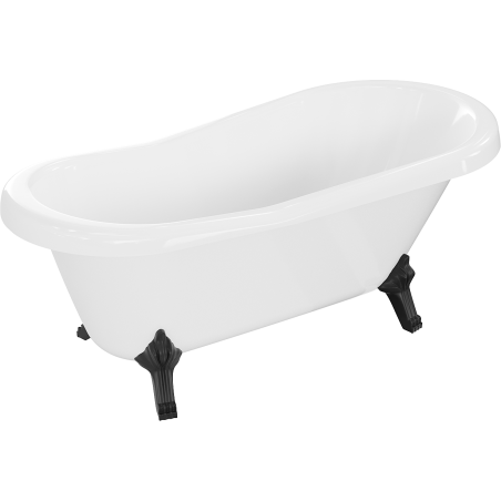 Mexen Retro vabalt seisev vann 150 x 73 cm, valge, mustad jalad - 53251507300-70
