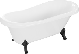 Mexen Retro μπανιέρα ελεύθερης τοποθέτησης 150 x 73 cm, λευκή, μαύρα πόδια
