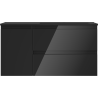 Mexen Orio badkamerkast 90 cm met wastafel Otis rechts, 2S, 1D, zwart glans/zwart mat - 91A13-09047-3-BBFFF70-W18P71