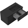 Mexen Orio mueble de baño 90 cm con lavabo Otis derecho, 2S, 1D, negro mate - 91A13-09047-3-BBFFF71-W18P71