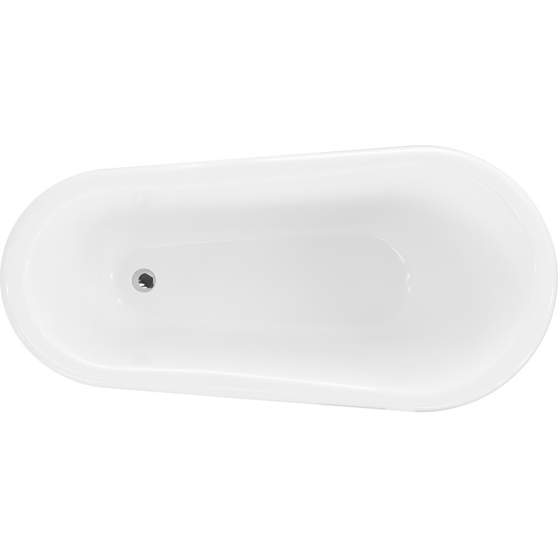Mexen Retro freestanding bathtub 150 x 73 cm, white/black, chrome legs - 53251507375-00