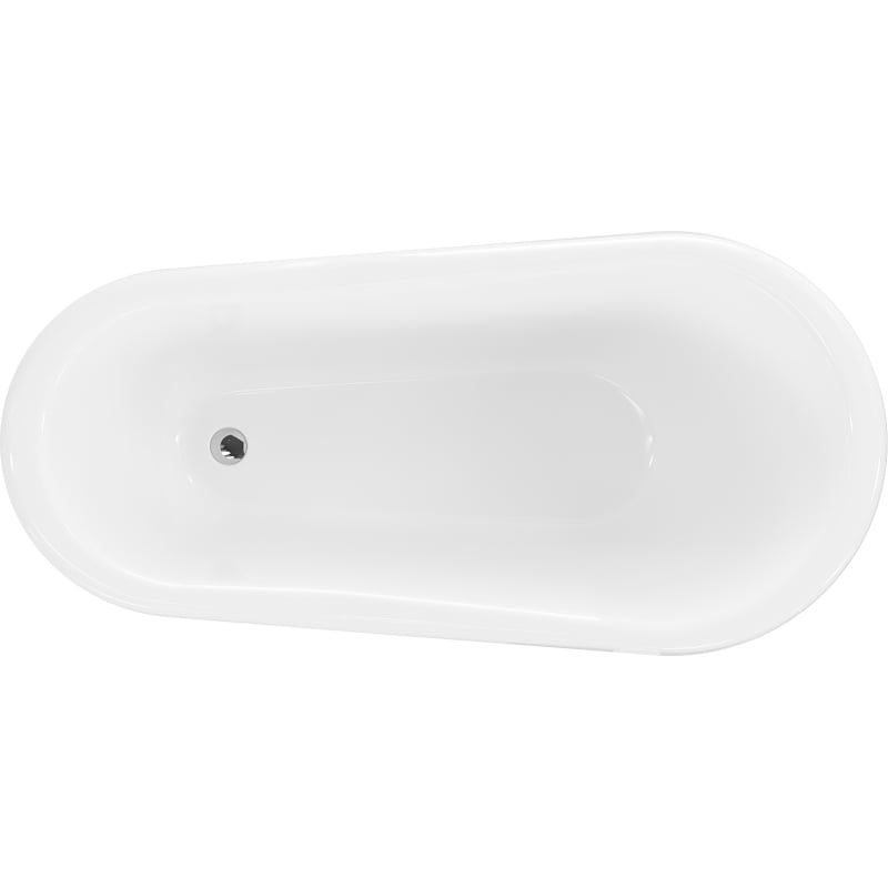 Mexen Retro vabaltseisev vann 150 x 73 cm, valge/must, kroomitud jalad - 53251507375-00