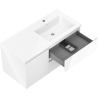 Mexen Orio armadietto da bagno 100 cm con lavabo Otis destro, 2S, 1D, bianco lucido - 91A13-10047-3-BBFFF00-W18P00