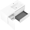 Mexen Orio mueble de baño de 100 cm con lavabo Otis derecho, 2 cajones, 1 puerta, blanco mate - 91A13-10047-3-BBFFF01-W18P01