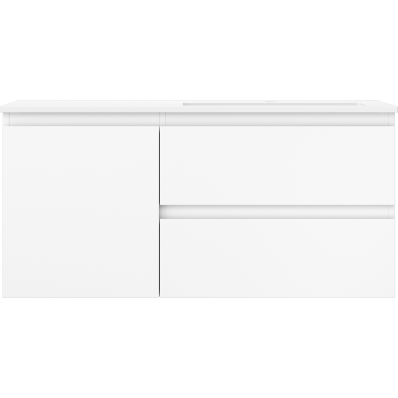 Mexen Orio armoire de salle de bain 100 cm avec lavabo Otis à droite, 2S, 1D, blanc mat - 91A13-10047-3-BBFFF01-W18P01