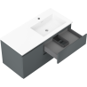 Mexen Orio meuble de salle de bain 100 cm avec lavabo Otis à droite, 2S, 1D, graphite mat/blanc mat