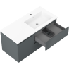Mexen Orio mobiletto da bagno 100 cm con lavabo Otis destro, 2S, 1D, grafite opaco/bianco opaco - 91A13-10047-3-BBFFF66-W18P01