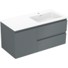 Mexen Orio meuble de salle de bain 100 cm avec lavabo Otis à droite, 2S, 1D, graphite mat/blanc mat