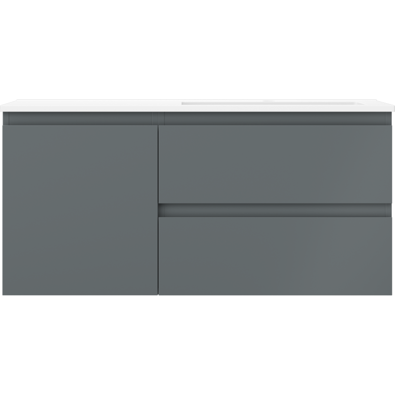 Mexen Orio badkamerkast 100 cm met wastafel Otis rechts, 2S, 1D, grafiet mat/wit mat - 91A13-10047-3-BBFFF66-W18P01