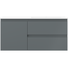 Mexen Orio Badezimmerschrank 100 cm mit Waschbecken Otis rechts, 2S, 1T, Graphit matt/weiß matt - 91A13-10047-3-BBFFF66-W18P01