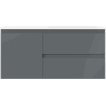 Mexen Orio meuble de salle de bain 100 cm avec lavabo Otis à droite, 2S, 1D, graphite mat/blanc mat
