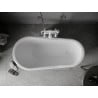 Mexen Retro vann iseseisev 150 x 73 cm, valge/must, jalad valged - 53251507375-20