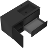 Mexen Orio Badezimmerschrank 100 cm mit Waschbecken Otis rechts, 2S, 1D, schwarz matt - 91A13-10047-3-BBFFF71-W18P71