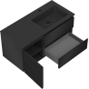 Mexen Orio meuble de salle de bain 100 cm avec lavabo Otis droit, 2S, 1D, noir mat - 91A13-10047-3-BBFFF71-W18P71