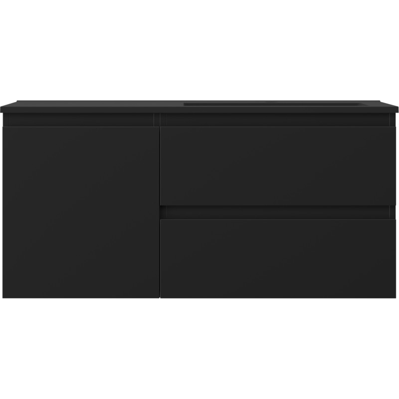 Mexen Orio badkamerkast 100 cm met wastafel Otis rechts, 2L, 1D, zwart mat - 91A13-10047-3-BBFFF71-W18P71