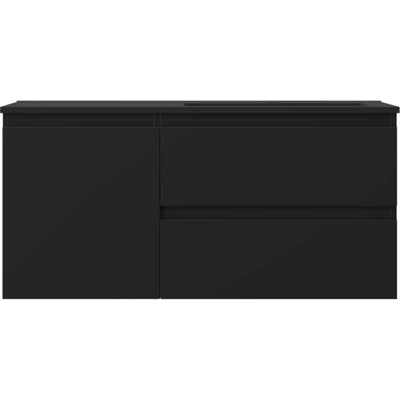 Mexen Orio mobile bagno 100 cm con lavabo Otis destro, 2S, 1D, nero opaco - 91A13-10047-3-BBFFF71-W18P71