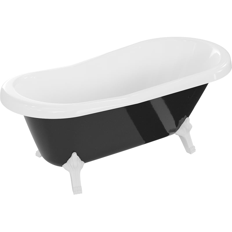 Mexen Retro vann iseseisev 150 x 73 cm, valge/must, jalad valged - 53251507375-20