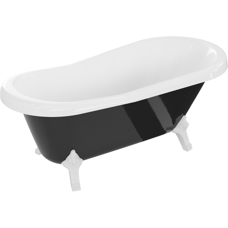 Mexen Retro baignoire autoportante 150 x 73 cm, blanc/noir, pieds blancs - 53251507375-20