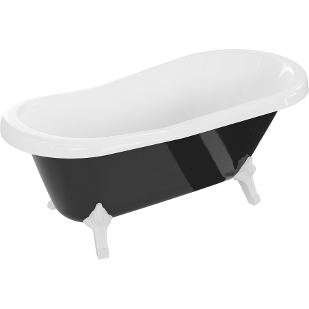 Mexen Retro freistehende Badewanne 150 x 73 cm, weiß/schwarz, weiße Beine - 53251507375-20
