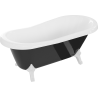 Mexen Retro bañera exenta 150 x 73 cm, blanca/negra, patas blancas - 53251507375-20