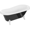 Mexen Retro freestanding bath 150 x 73 cm, white/black, white legs - 53251507375-20